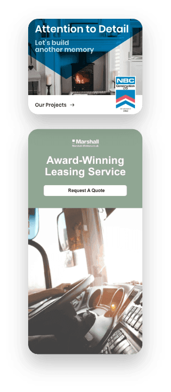 NBC Construction and Marshall adverts