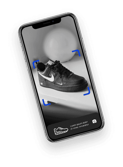 A smart phone being used to scan a Nike trainer