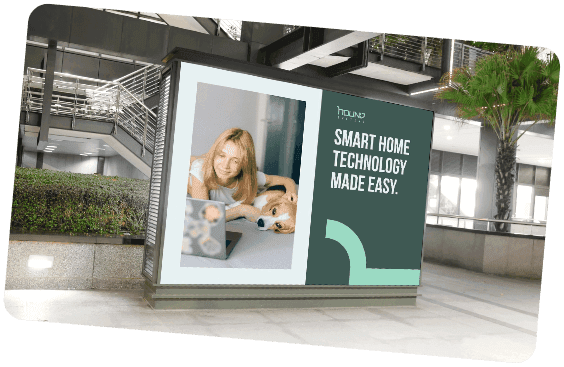 Mockup of Hound Systems advertising on a billboard