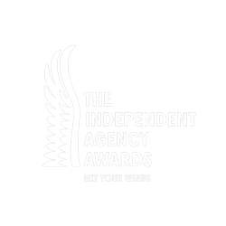 The Independent Agency Awards badge in all white